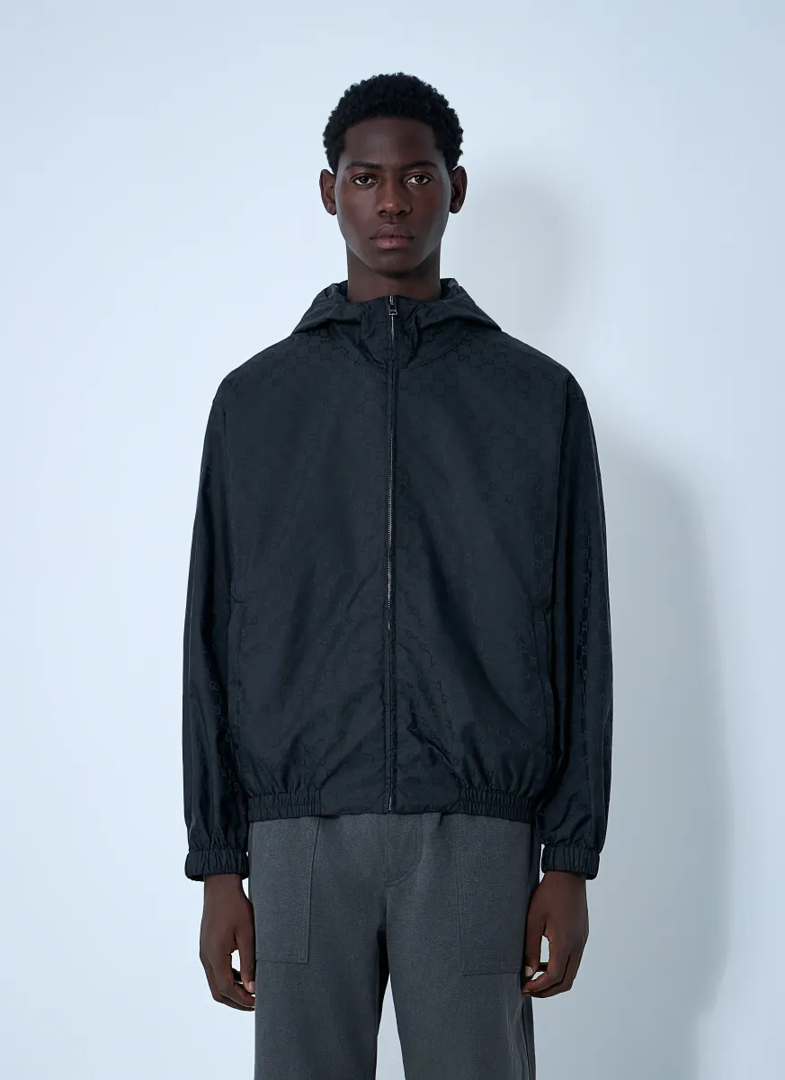 GG Nylon Zip-Up Jacket
