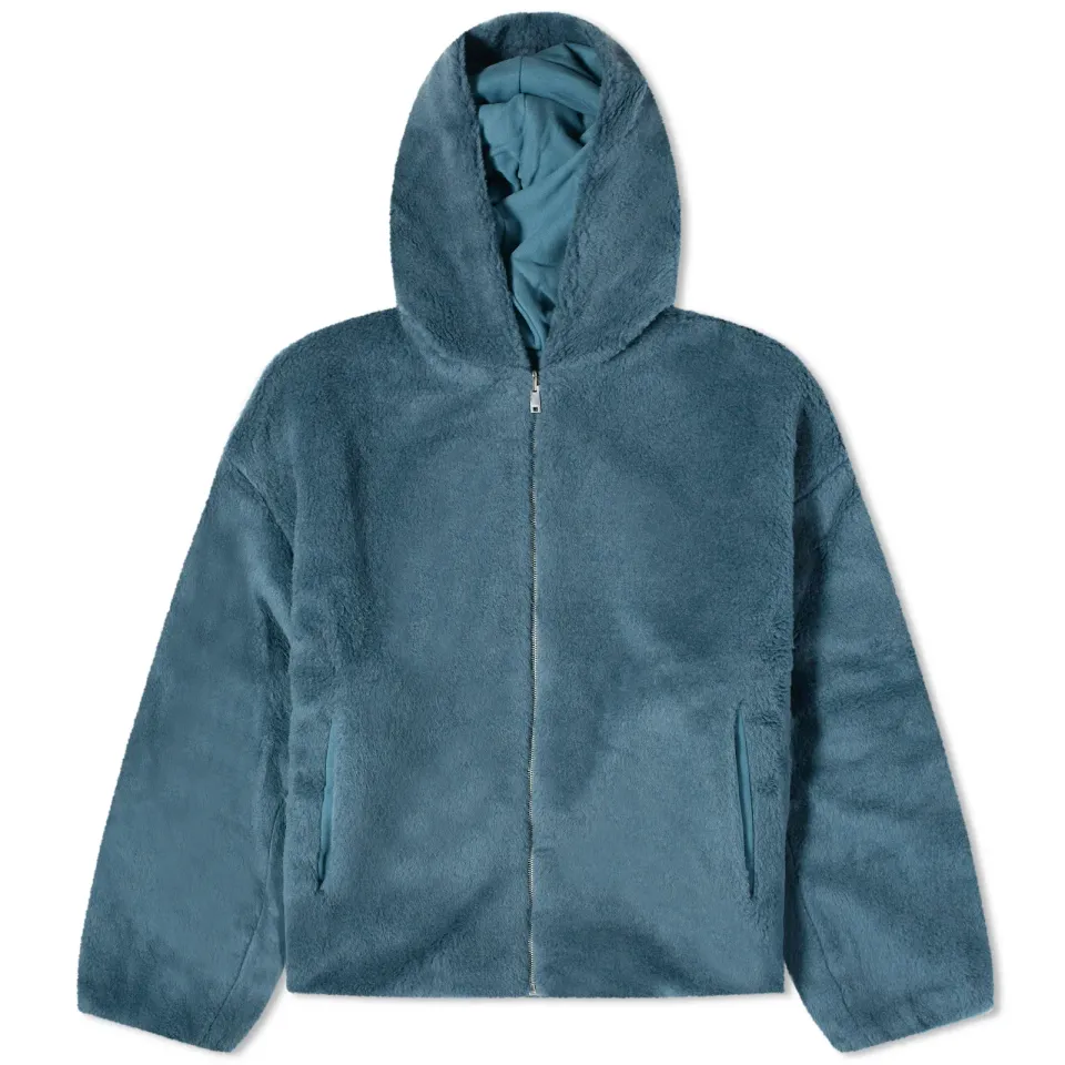 Recycled Wool Fleece Reversible Bomber Jacket