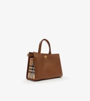 Small Check Cotswolds Tote in Hazel brown - Women, Leather
