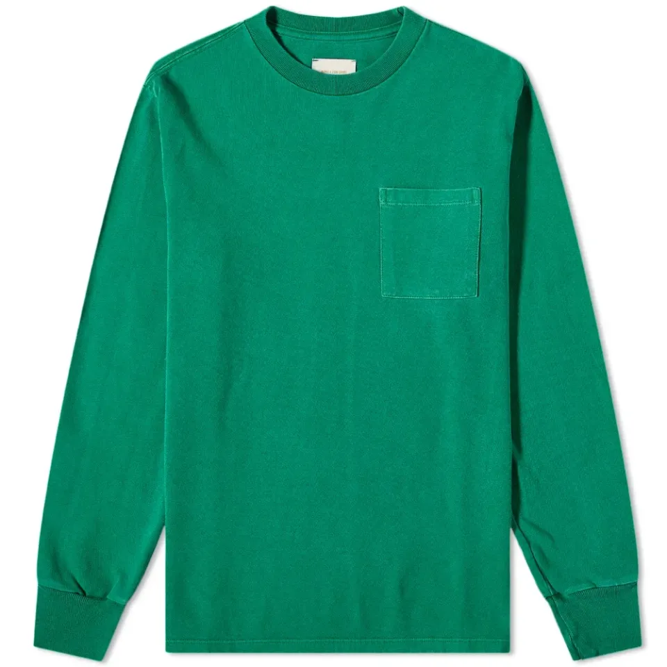 Long Sleeve Washed Pocket Tee