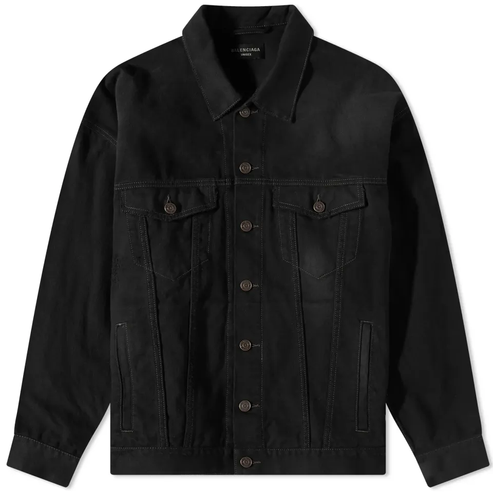 Oversized Political Campaign Logo Denim Jacket