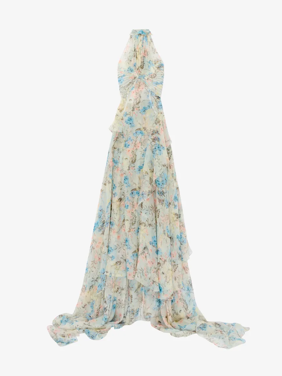 Wallpaper Floral Evening Dress