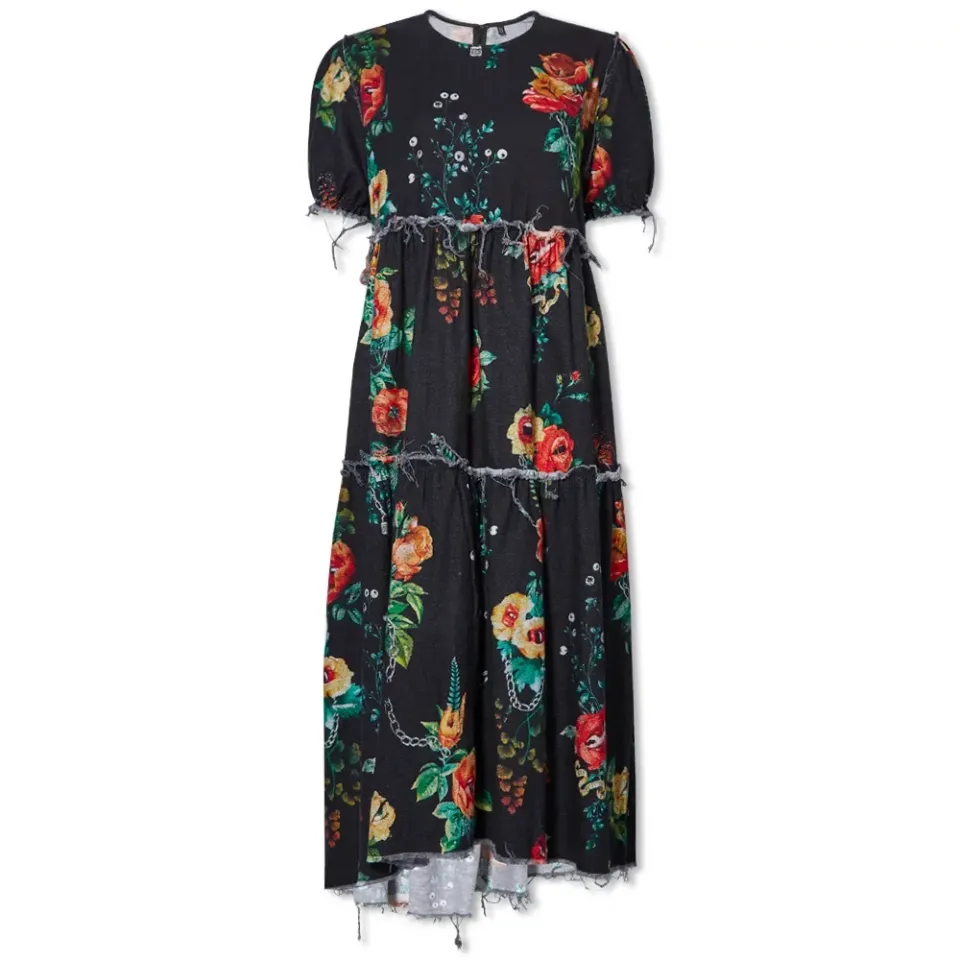 Shredded Relaxed Midi Dress