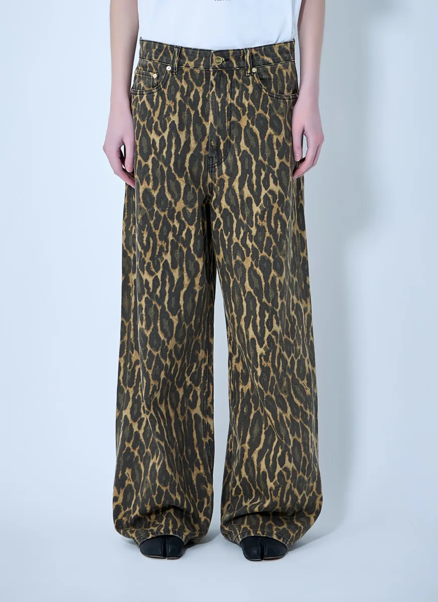 Print Denim Baggy Jeans