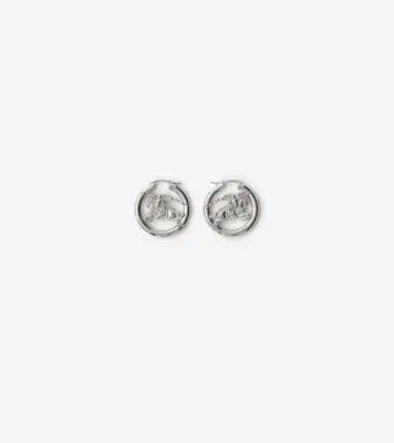 Knight Hoop Earrings in Silver