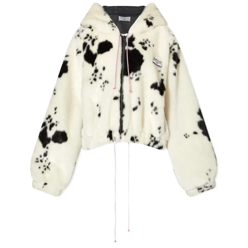 Hooded Faux Fur Bomber Jacket