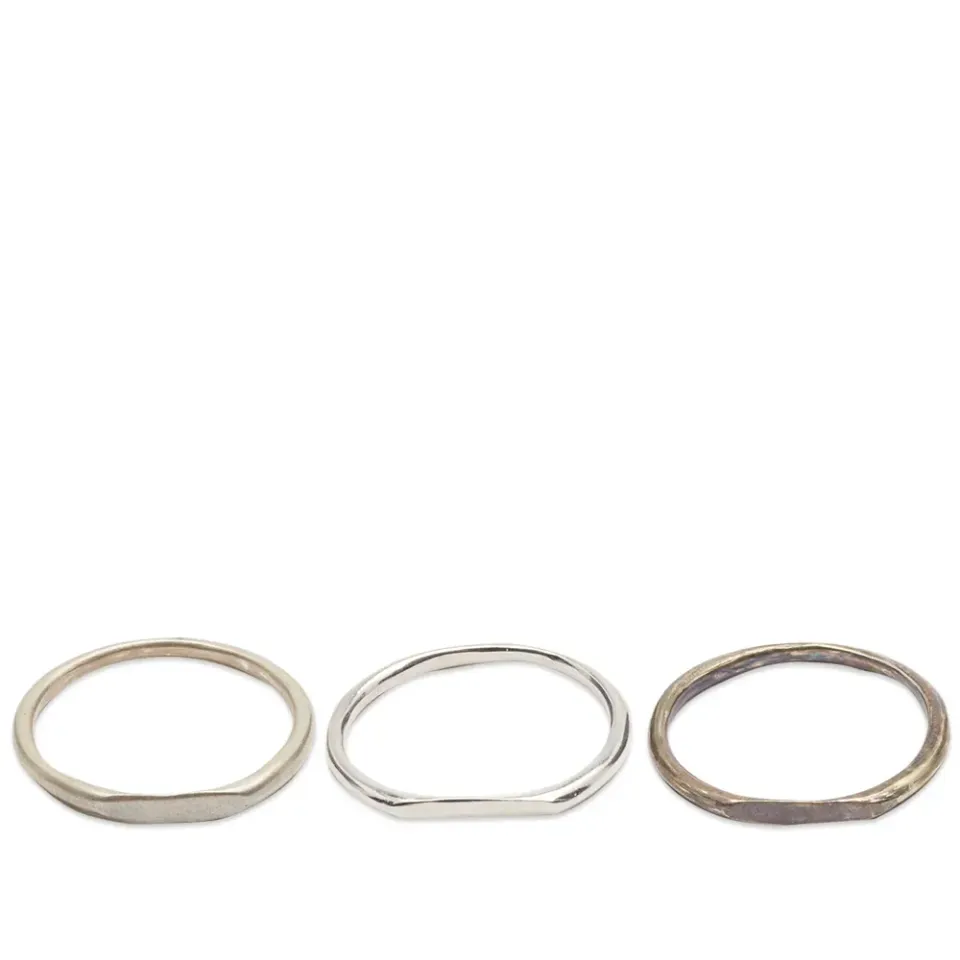 Polished Spliced Band Set of Rings