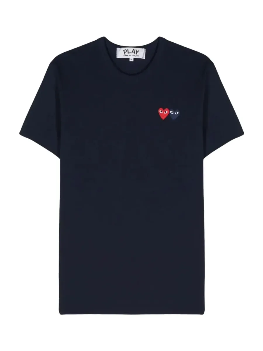 Double Heart T-Shirt Navy