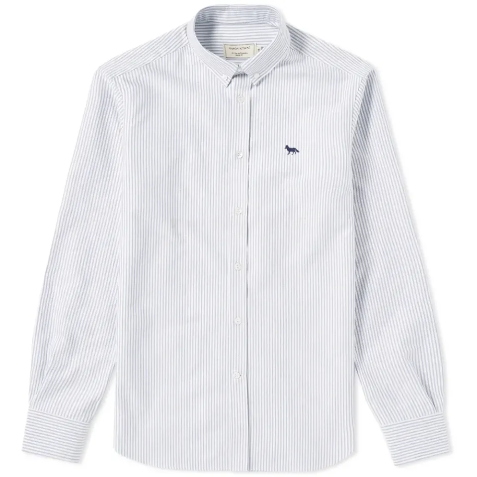 Maison Kitsuné Button Down Classic Embroidered Fox Shirt
