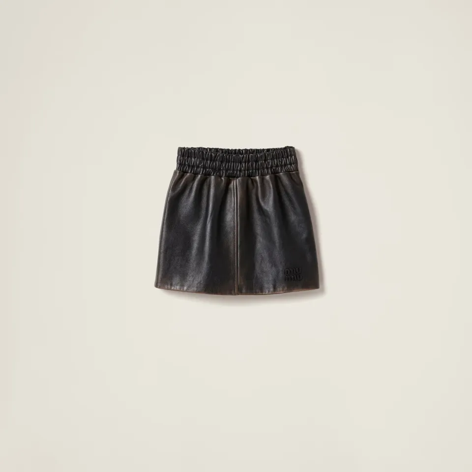 Nappa leather skirt