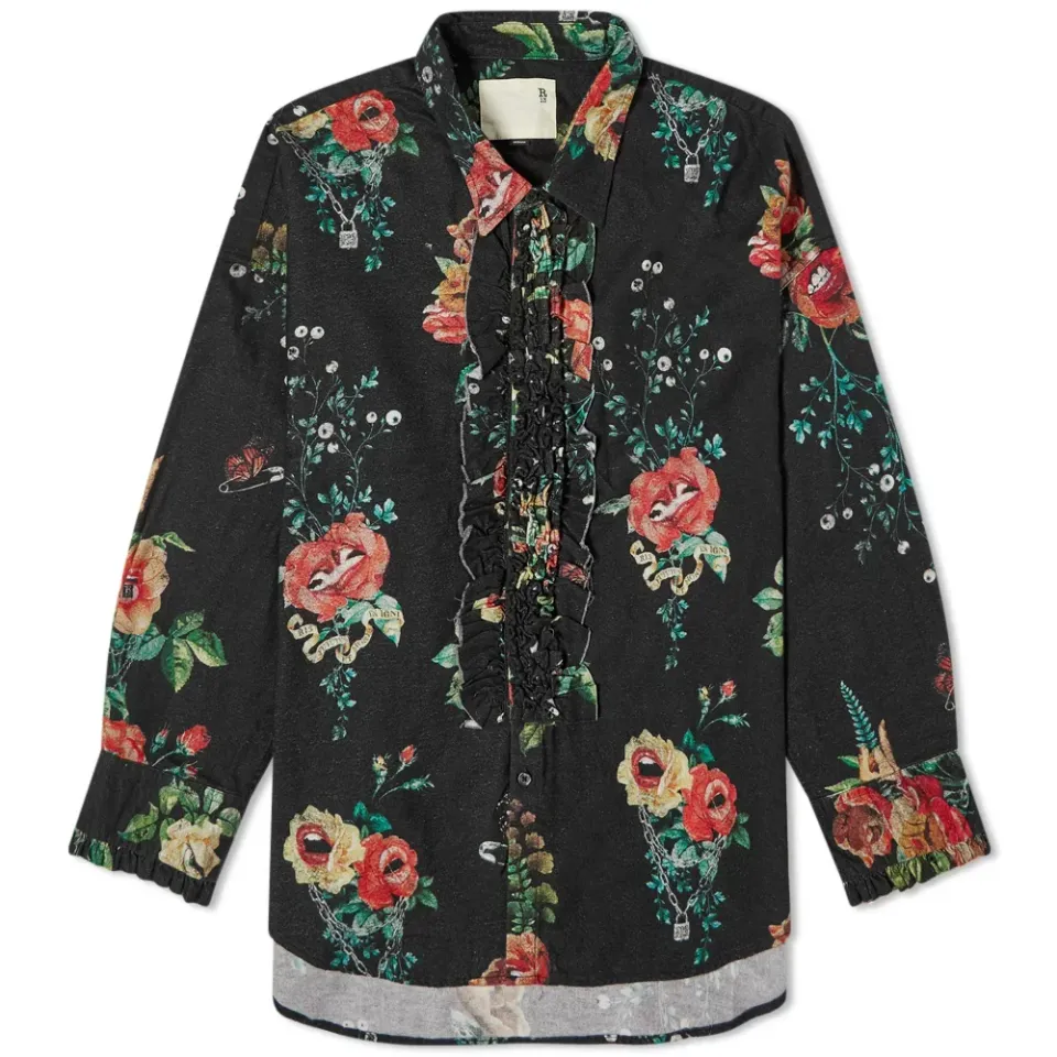 Drop Neck Tuxedo Shirt