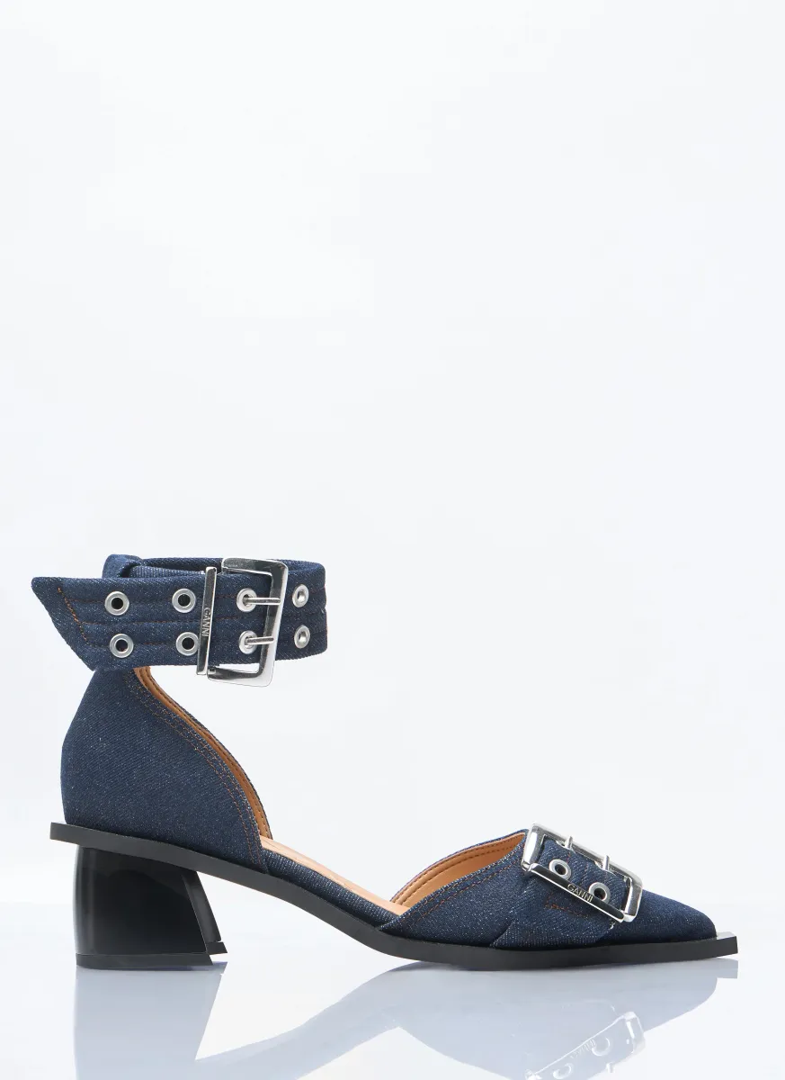 Feminine Buckle Open Cut Pumps