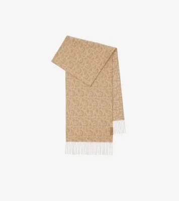 B Charm Cashmere Scarf in Camel