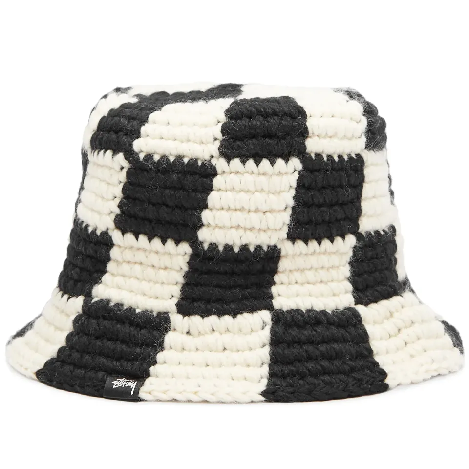 Checker Knit Bucket Hat