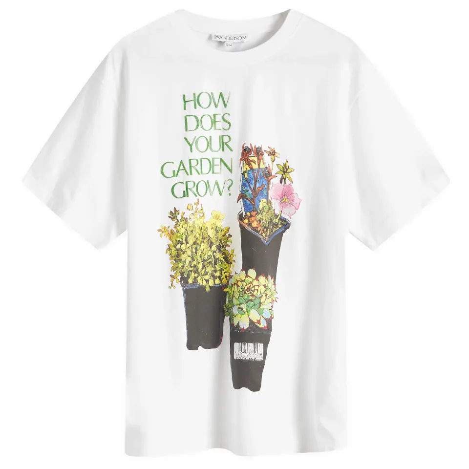 Flower Pot Print Oversized T-Shirt