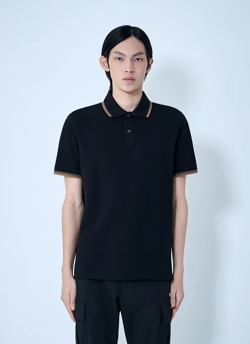Polo Shirt with Ribbed Trims