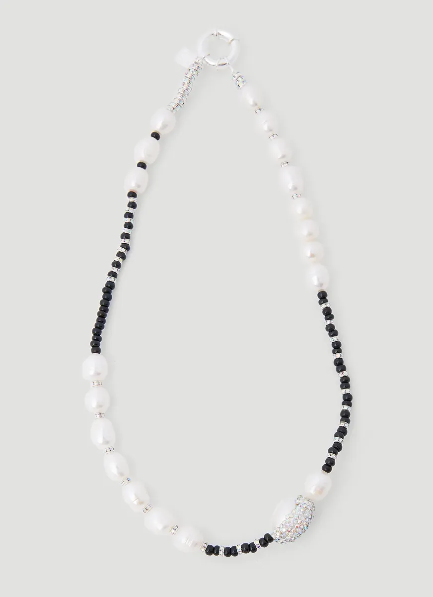 Crystal Embellished Pearl Necklace