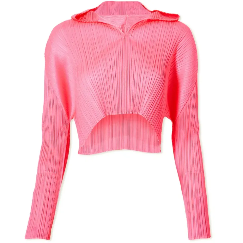 Pleats Crop Polo Top