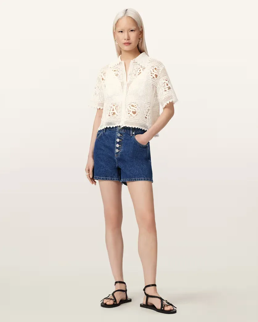 Kyra Crochet Cropped Polo