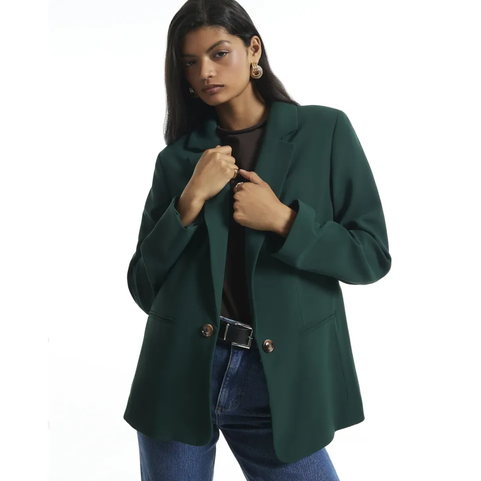 Green Crepe Blazer