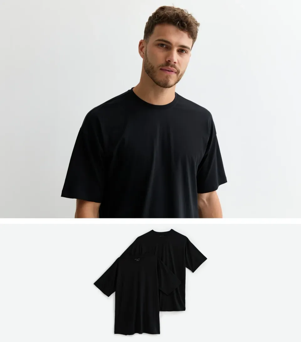 Women's 2 Pack Black Oversized T-Shirts