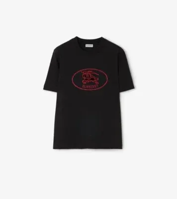 Knight Stamp Cotton T-shirt in Black