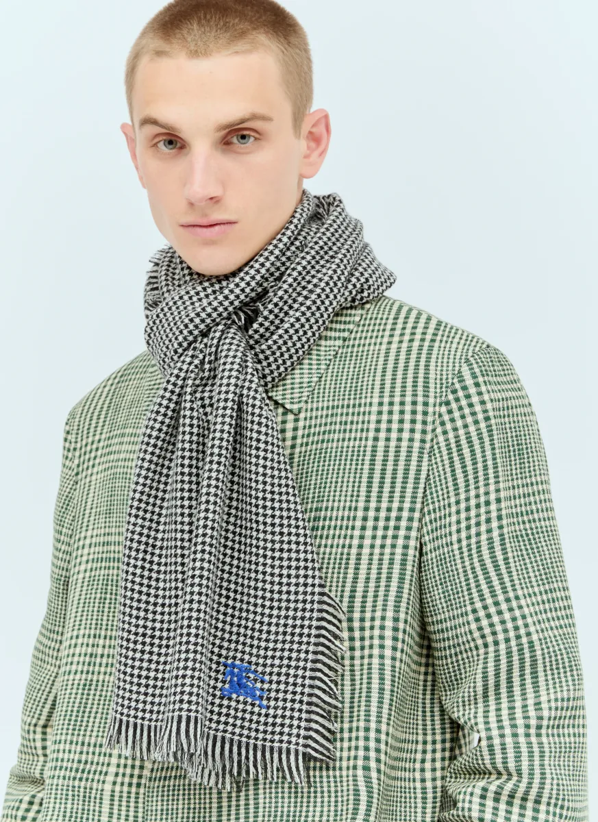Houndstooth Wool Silk Scarf