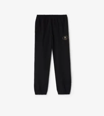 Knight Stamp Cotton Jogging Pants in Black