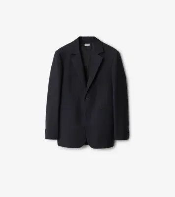Wool Tailored Jacket in Navy