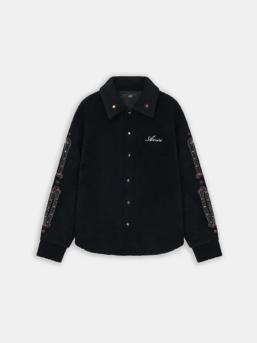 BONES STUDDED OVERSHIRT - Black