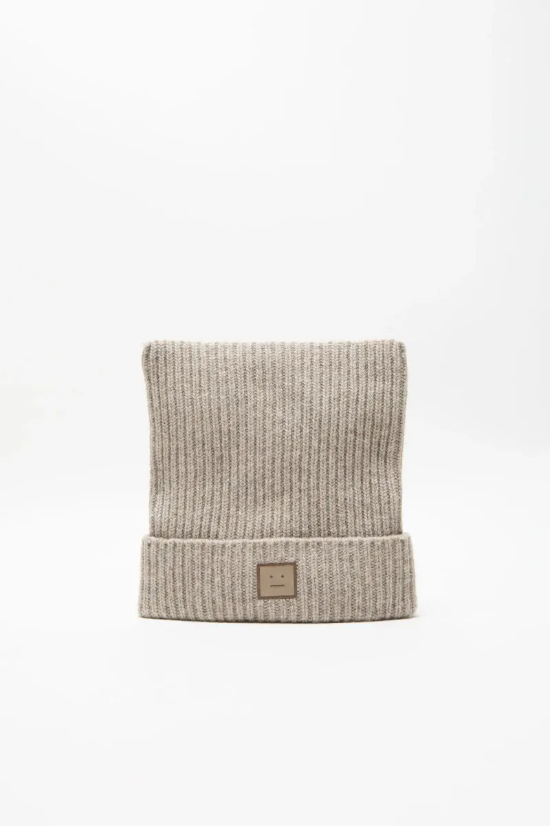 Face logo square beanie