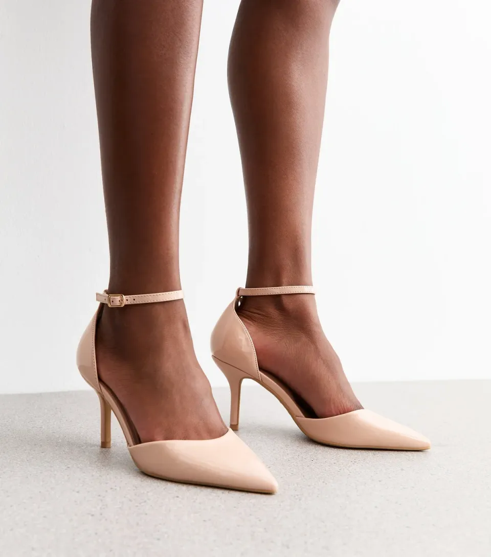 Women's Oatmeal 2 Part Stiletto Heel Pointed Toe Pumps
