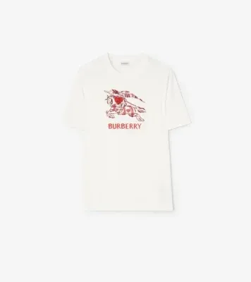 Heart Knight Cotton T-shirt in Chalk white