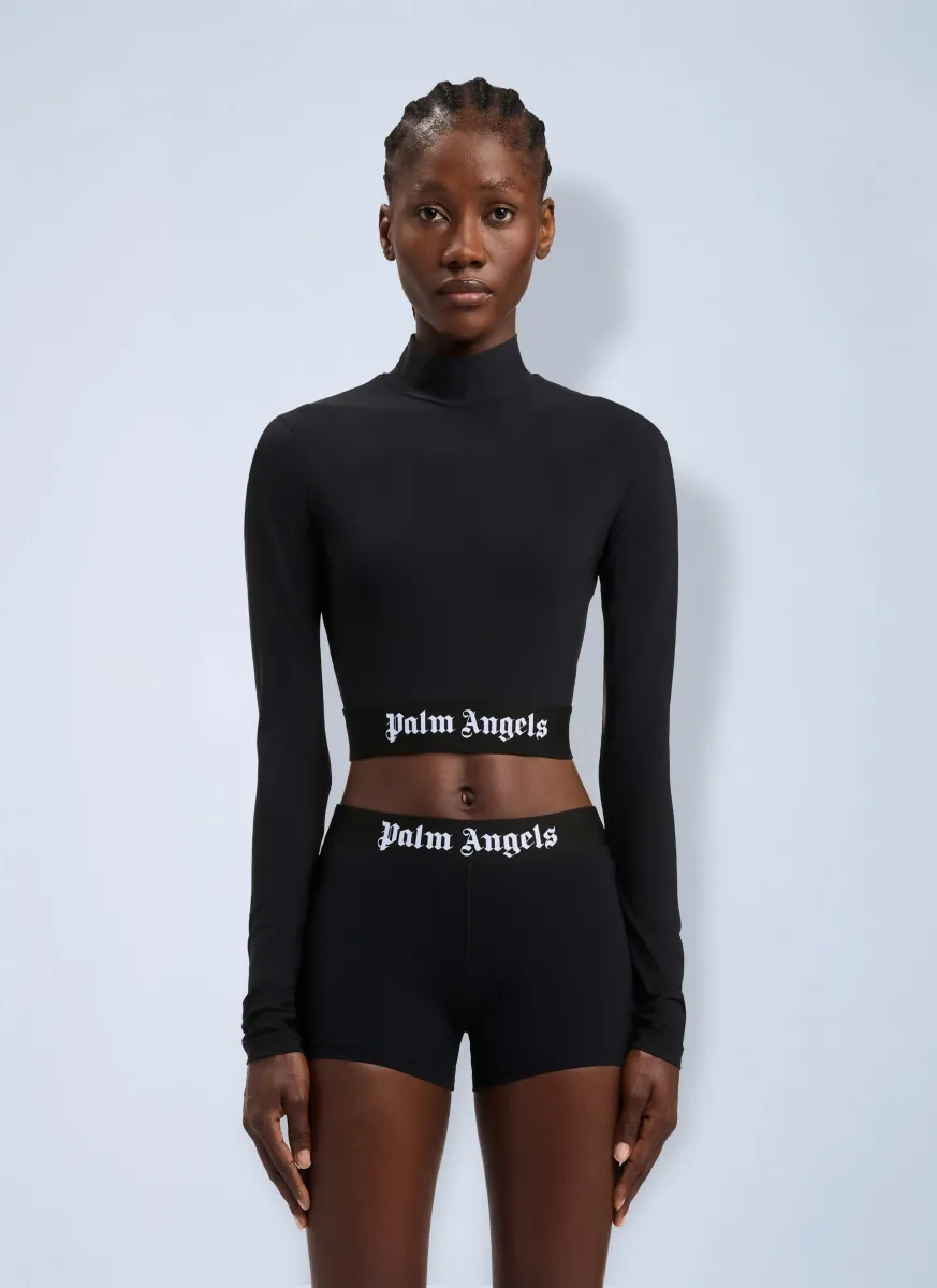 Classic Logo Long-Sleeved Mockneck Top