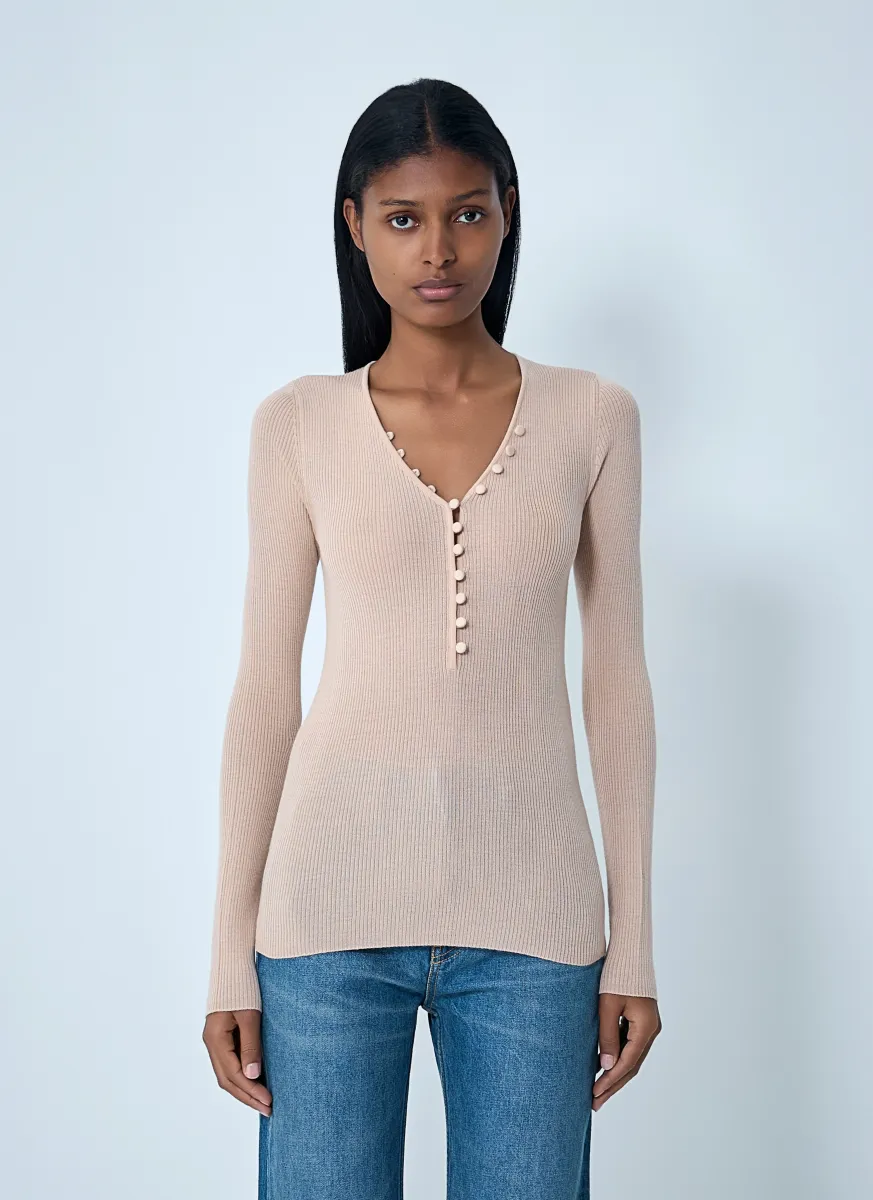 Henley Button-Down Top