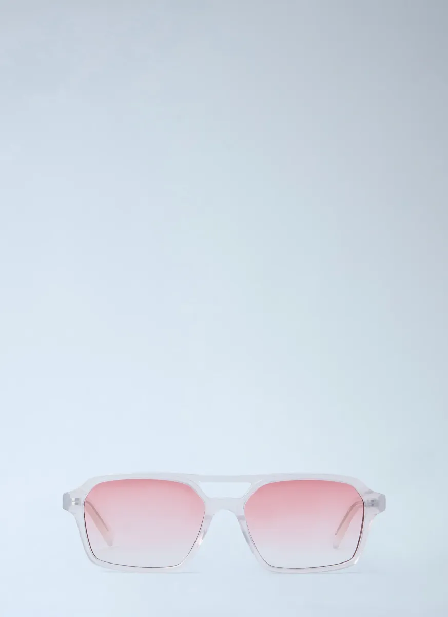Transparent Frame Square Sunglasses