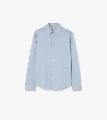 Slim Fit Striped Cotton Shirt in Sunbleached blue
