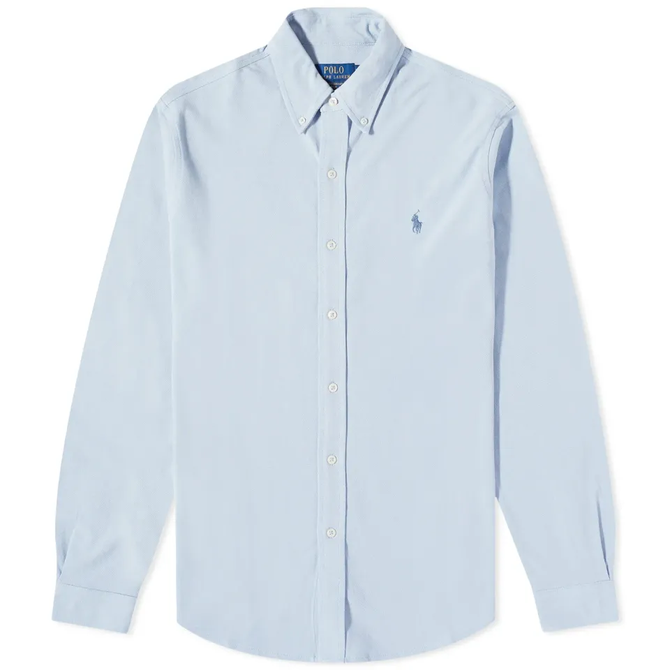 Slim Fit Button Down Pique Shirt