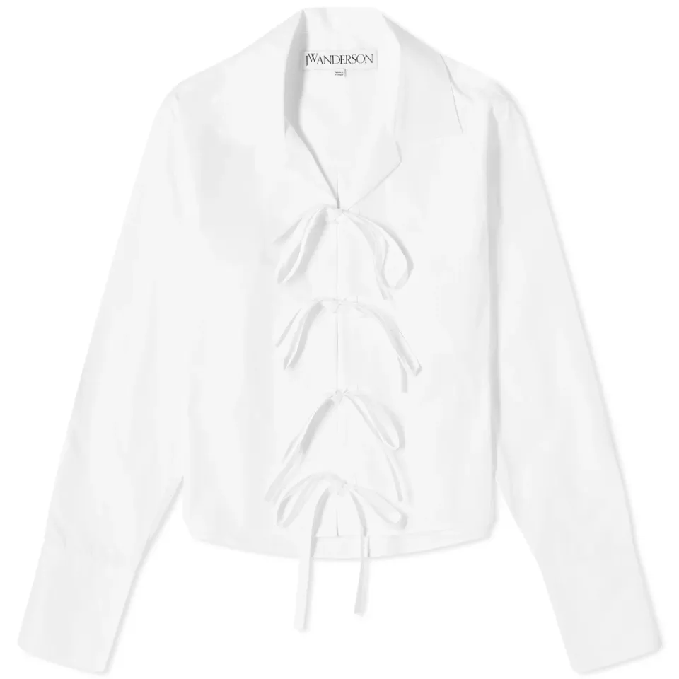 Bow Tie Cropped Shirt