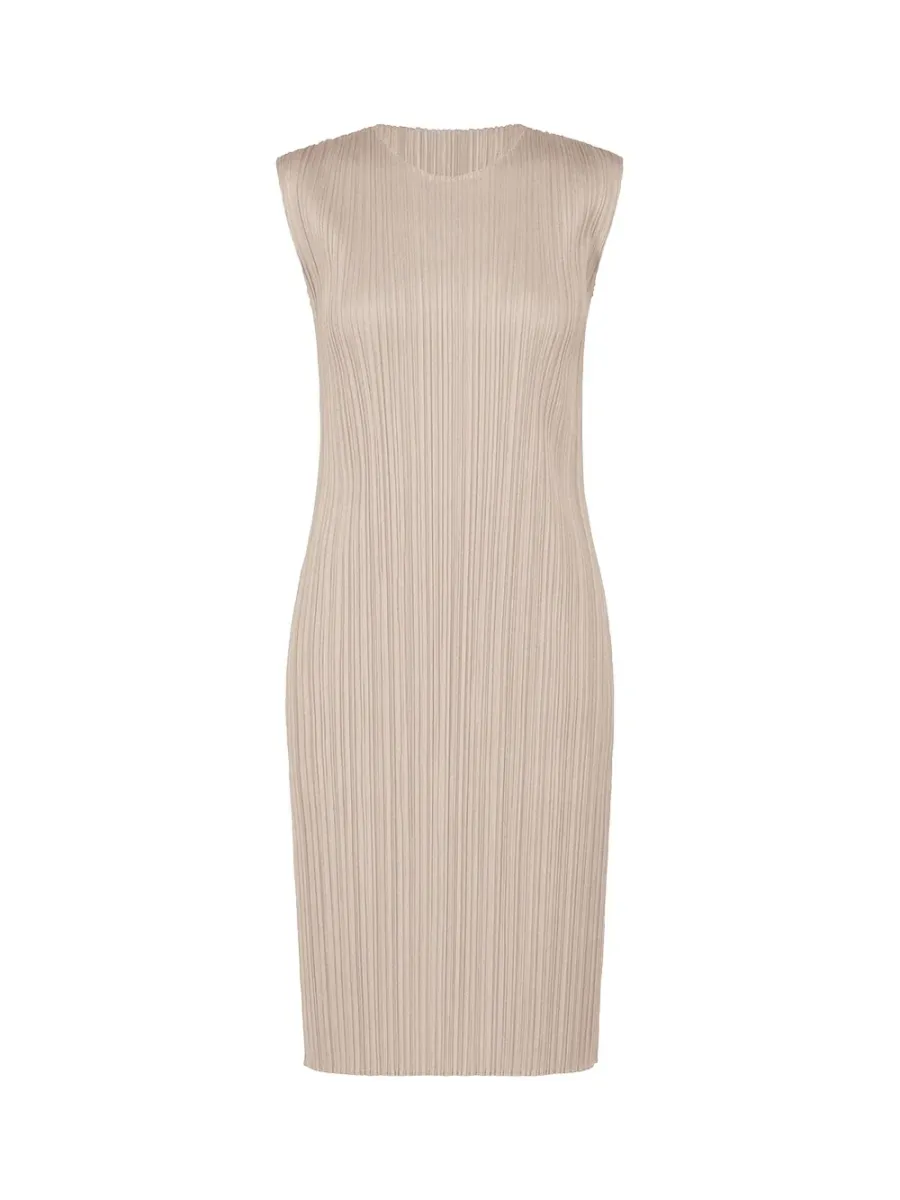 Pleats Please New Colorful Basics Dress Greige