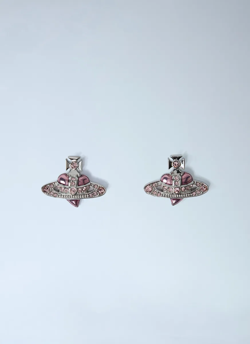 New Diamante Heart Earrings