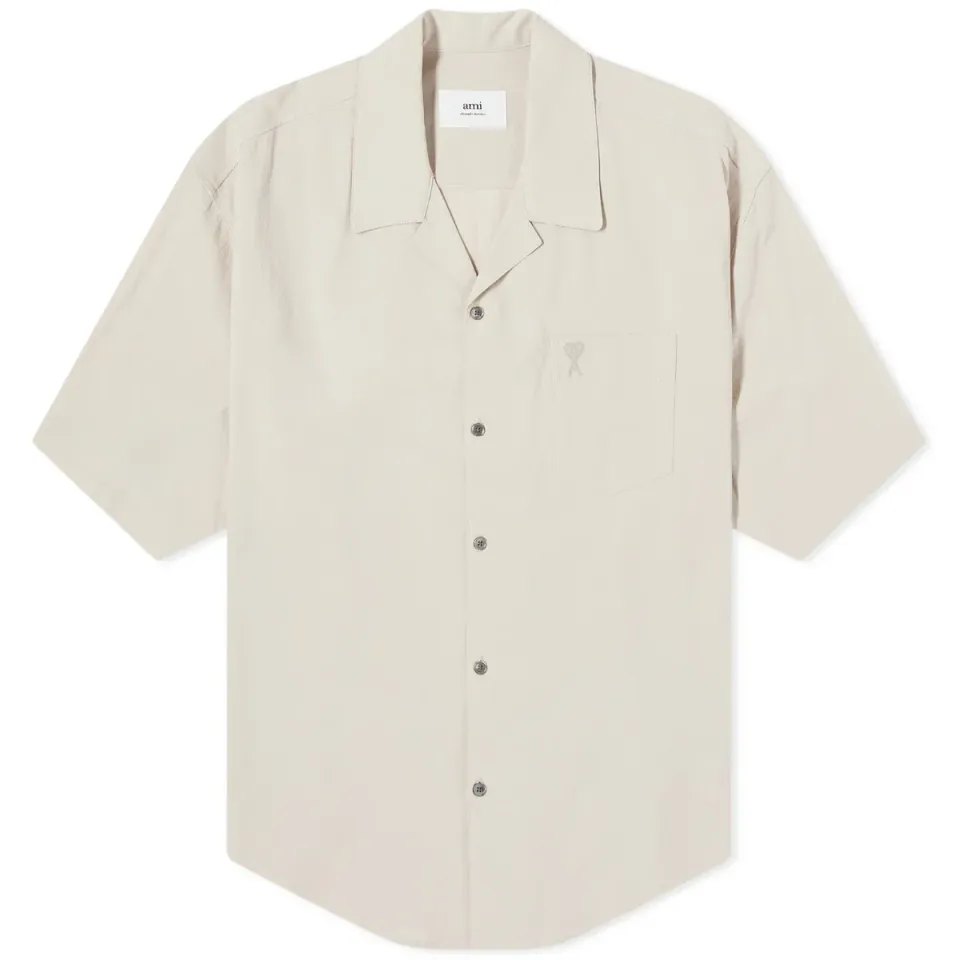 Tonal Logo Camp Collar Shirt