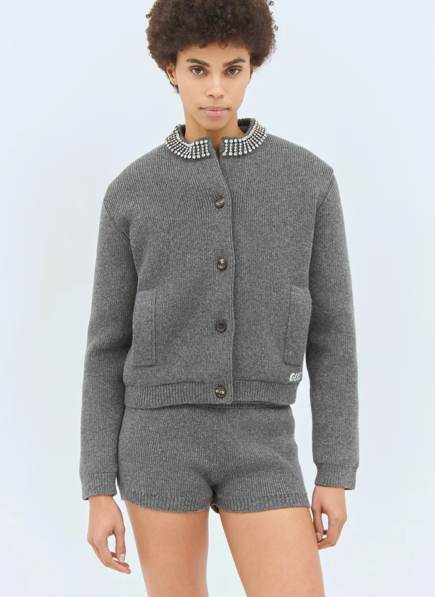 Padded Rib Wool Cardigan