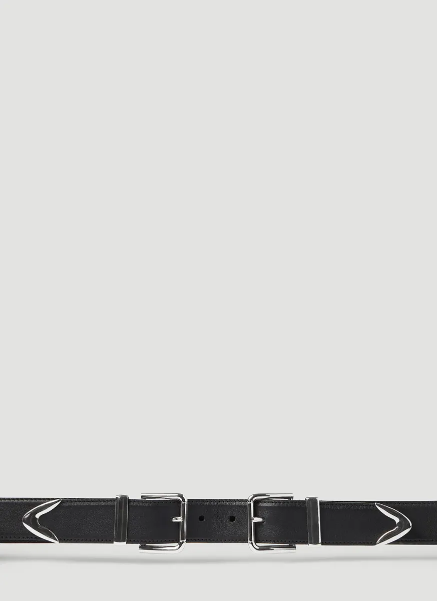 Double Buckle Leather Belt