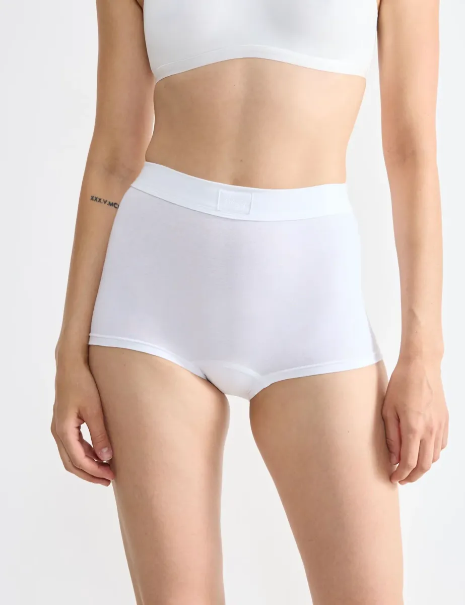 Double Comfort Cotton Rich High Rise Shorts White
