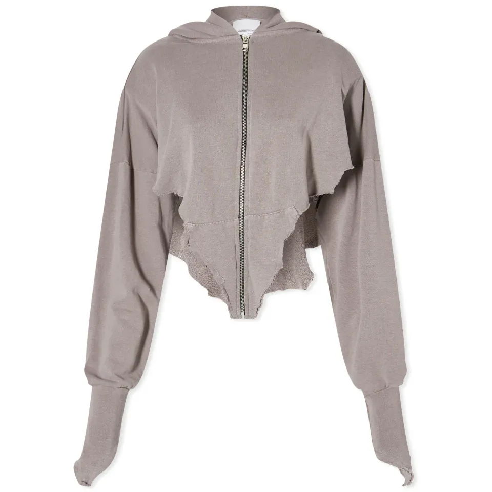 V Cut Zip Hoodie