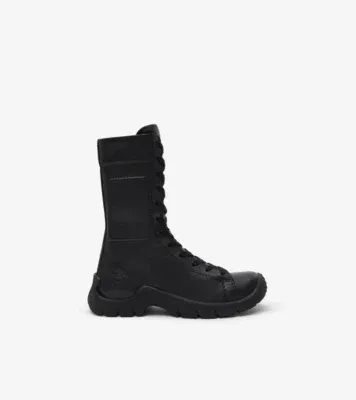 Leather Tone Boots in Black