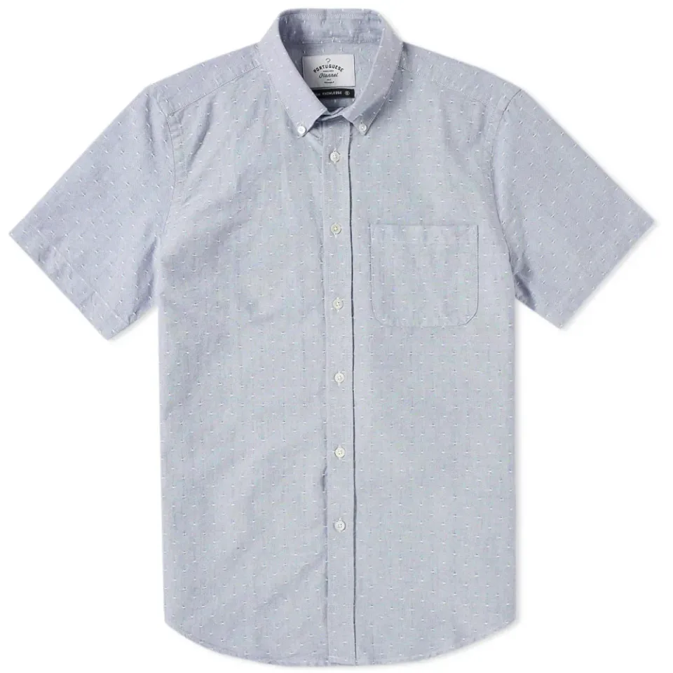 Button Down Short Sleeve Dobby Shirt