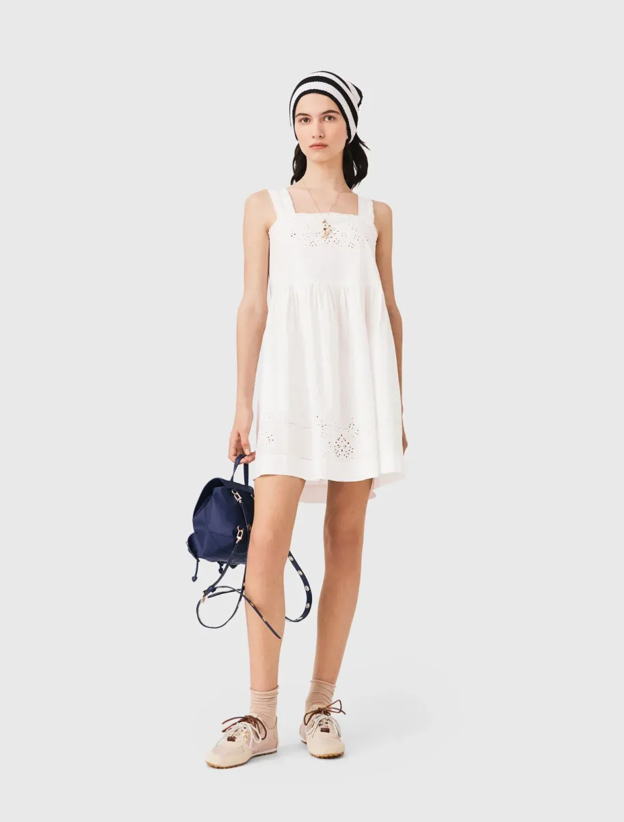 Short dress with lace trim