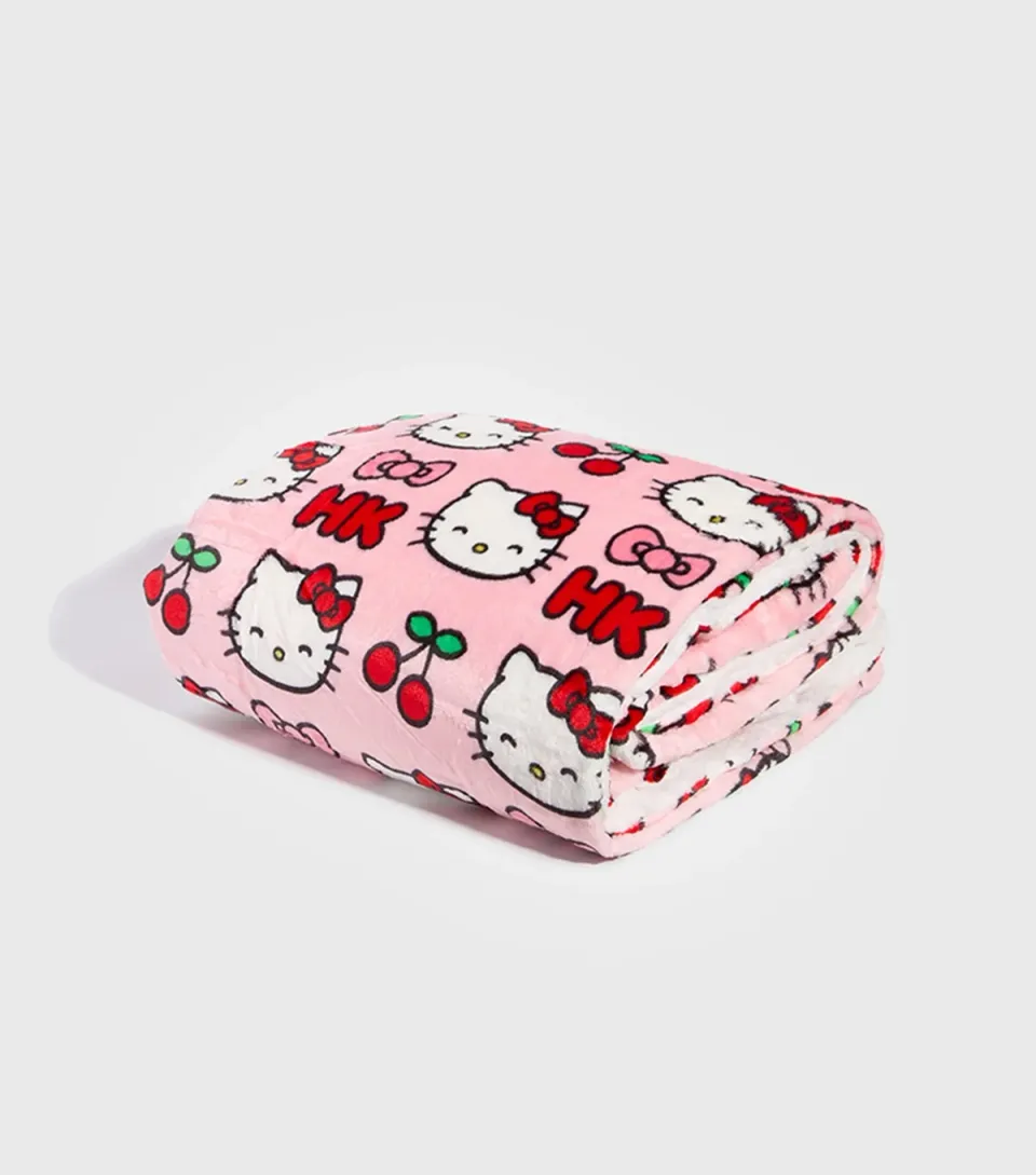 Women's Light Pink Hello Kitty Fleece Blanket